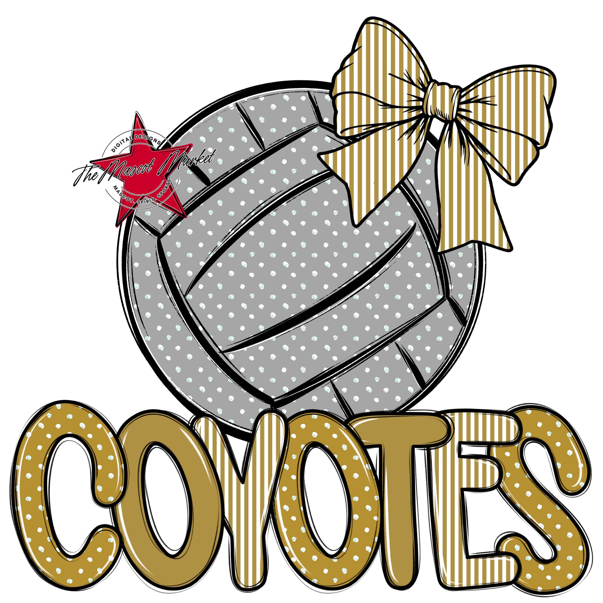 Coyotes Volleyball Spirit Design-Gold