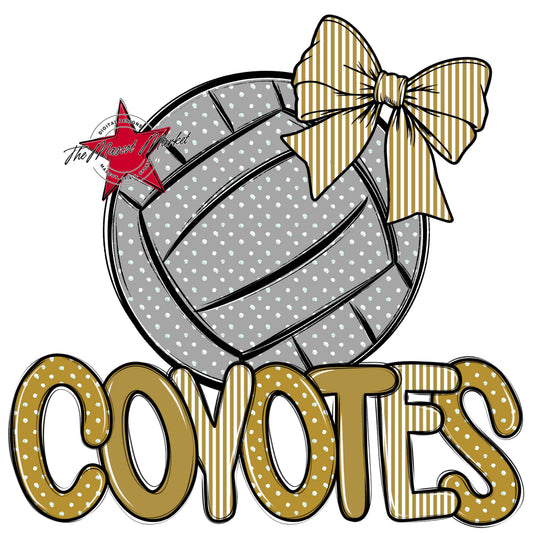 Coyotes Volleyball Spirit Design-Gold