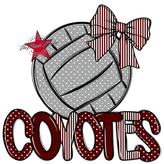 Coyotes Volleyball Spirit Design-Maroon
