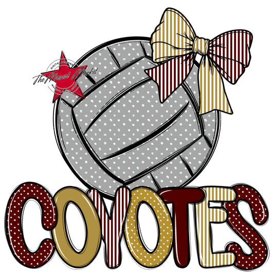 Coyotes Volleyball Spirit Design-Maroon & Gold
