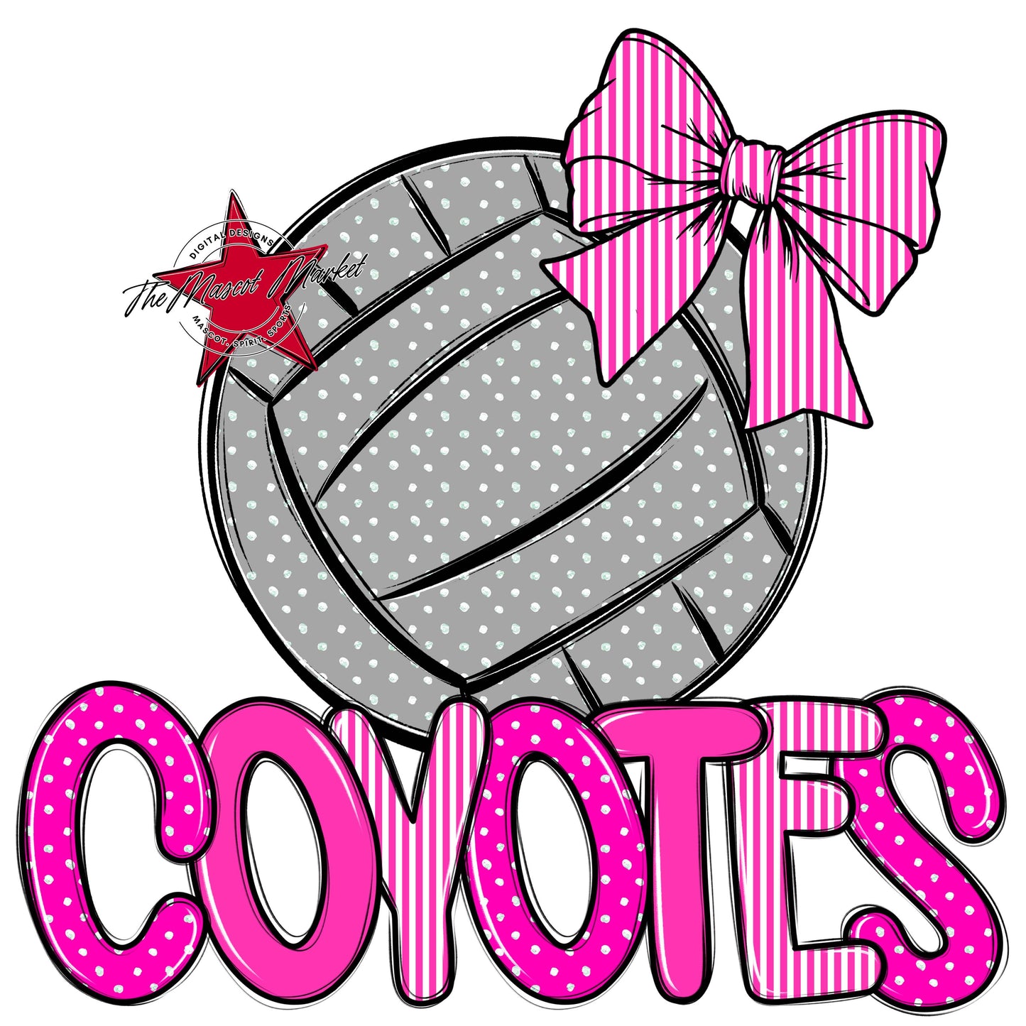 Coyotes Volleyball Spirit Design-Pink