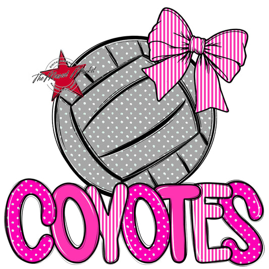 Coyotes Volleyball Spirit Design-Pink