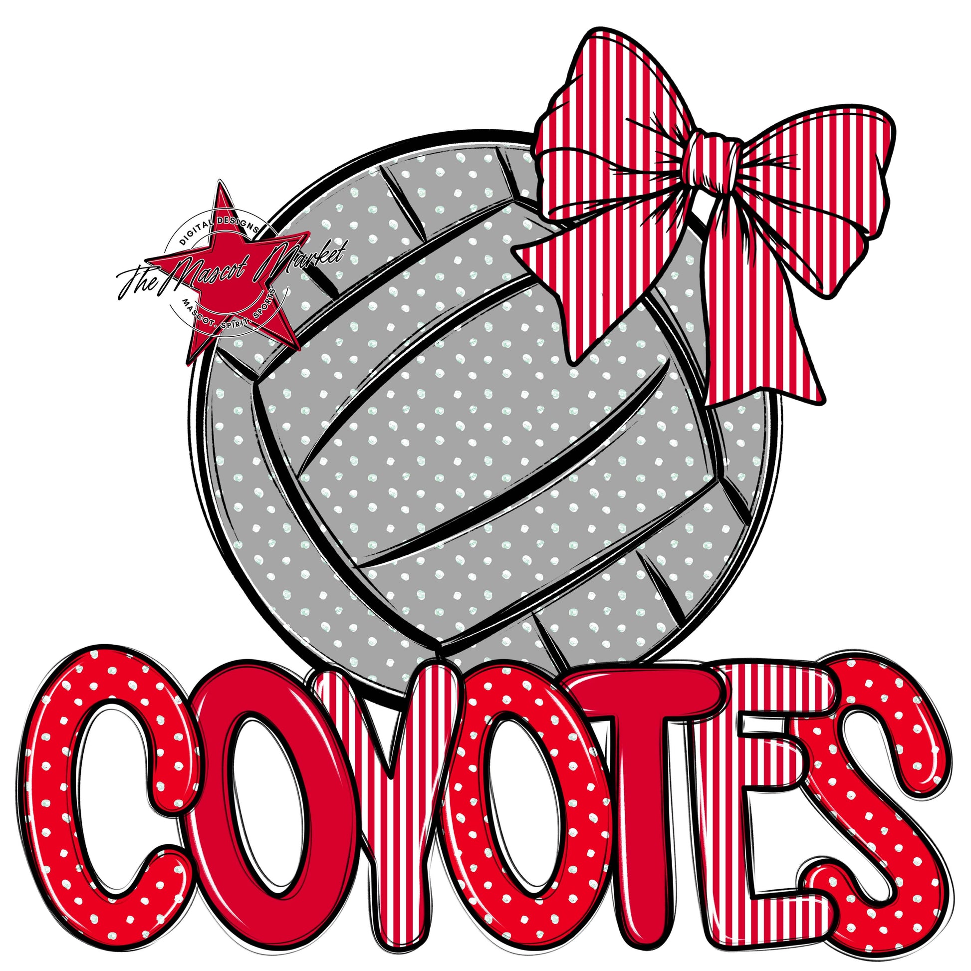 Coyotes Volleyball Spirit Design-Red