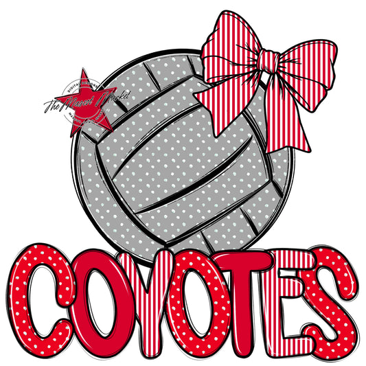 Coyotes Volleyball Spirit Design-Red