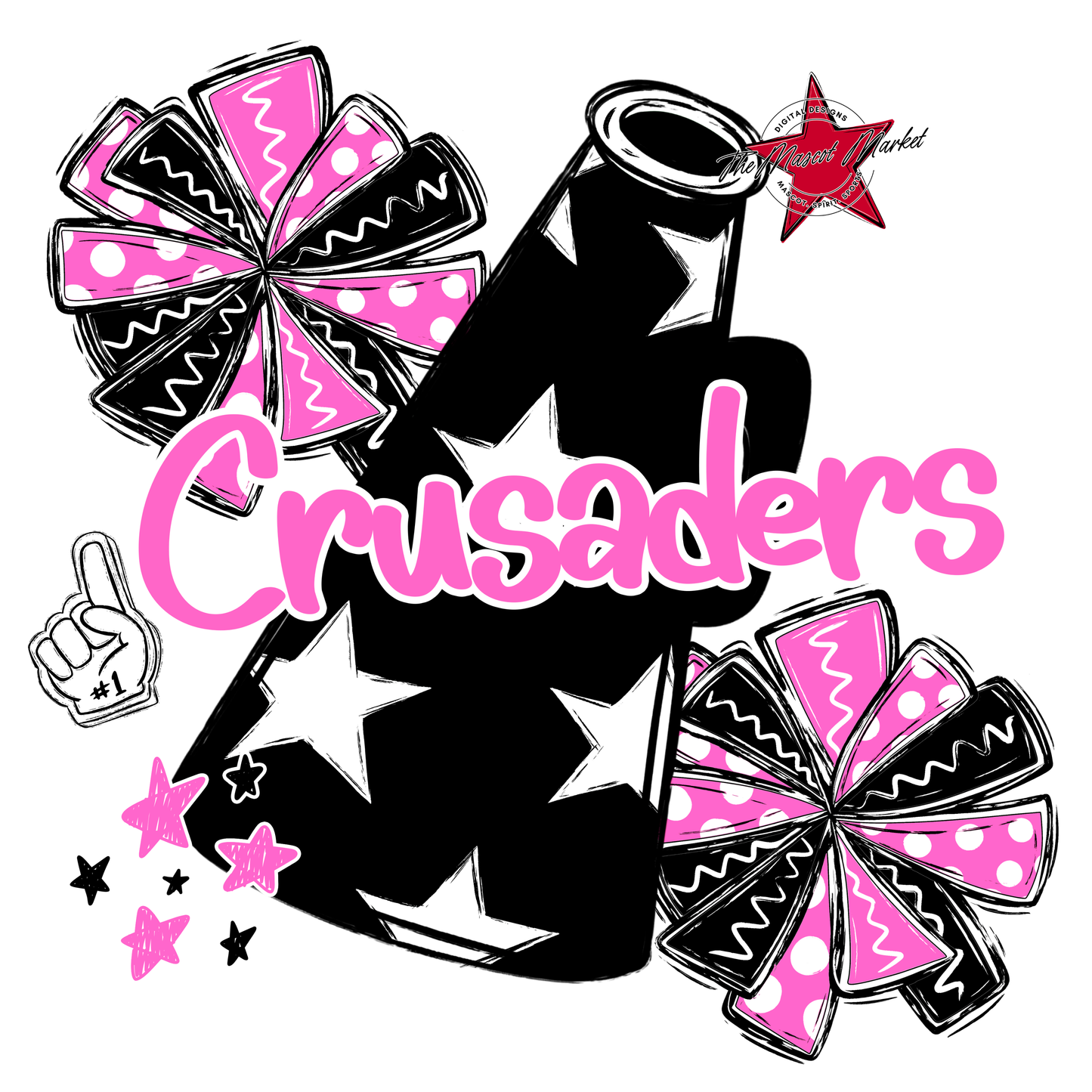 Crusaders Alpha Megaphone Design-Baby Pink