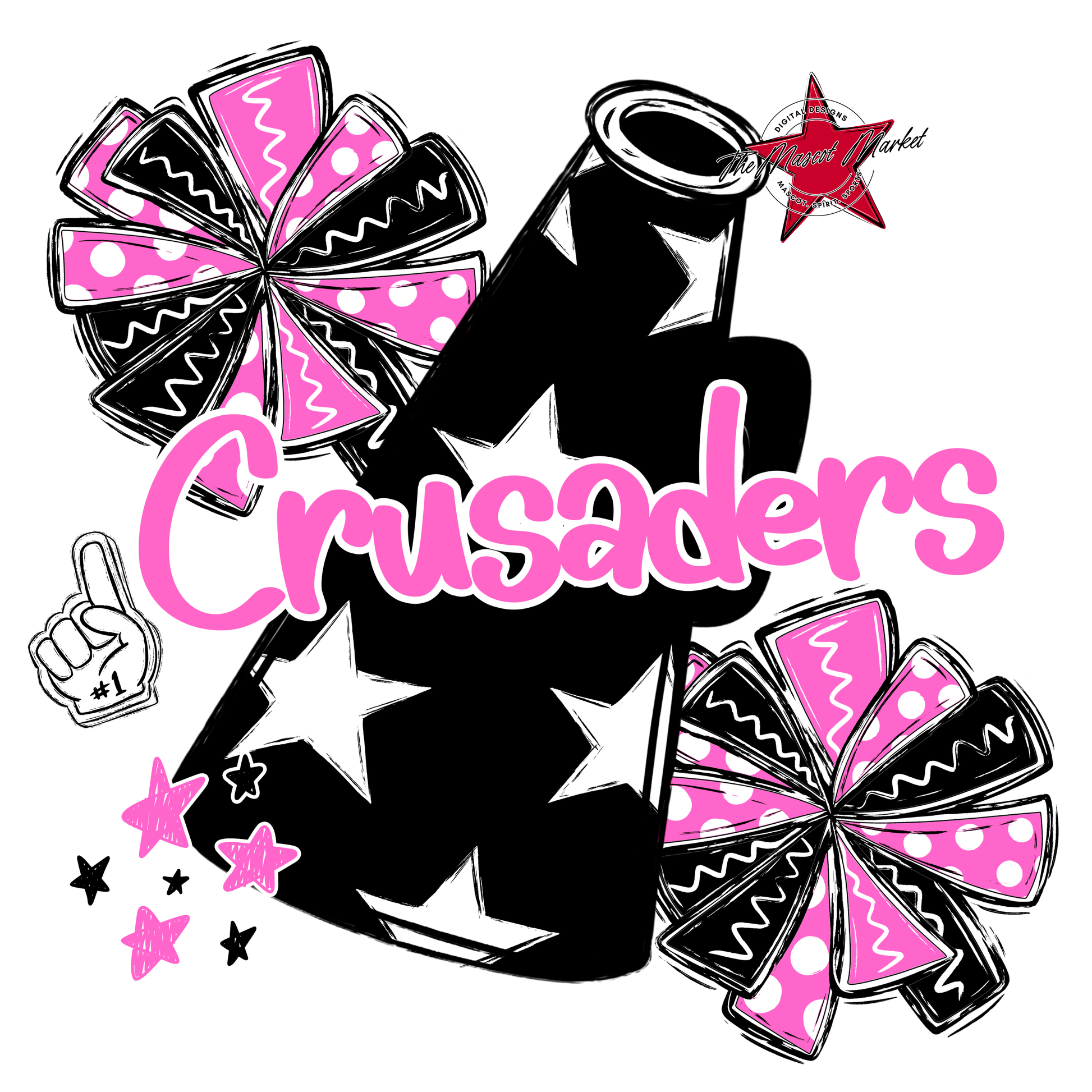 Crusaders Alpha Megaphone Design-Baby Pink