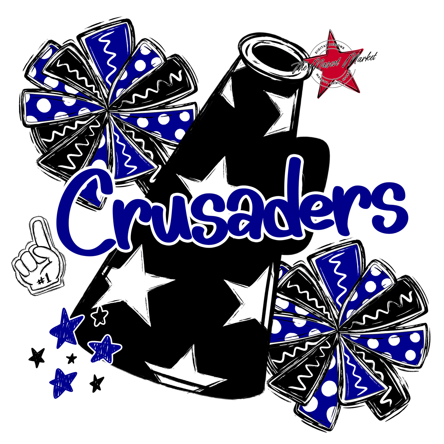 Crusaders Alpha Megaphone Design-Blue