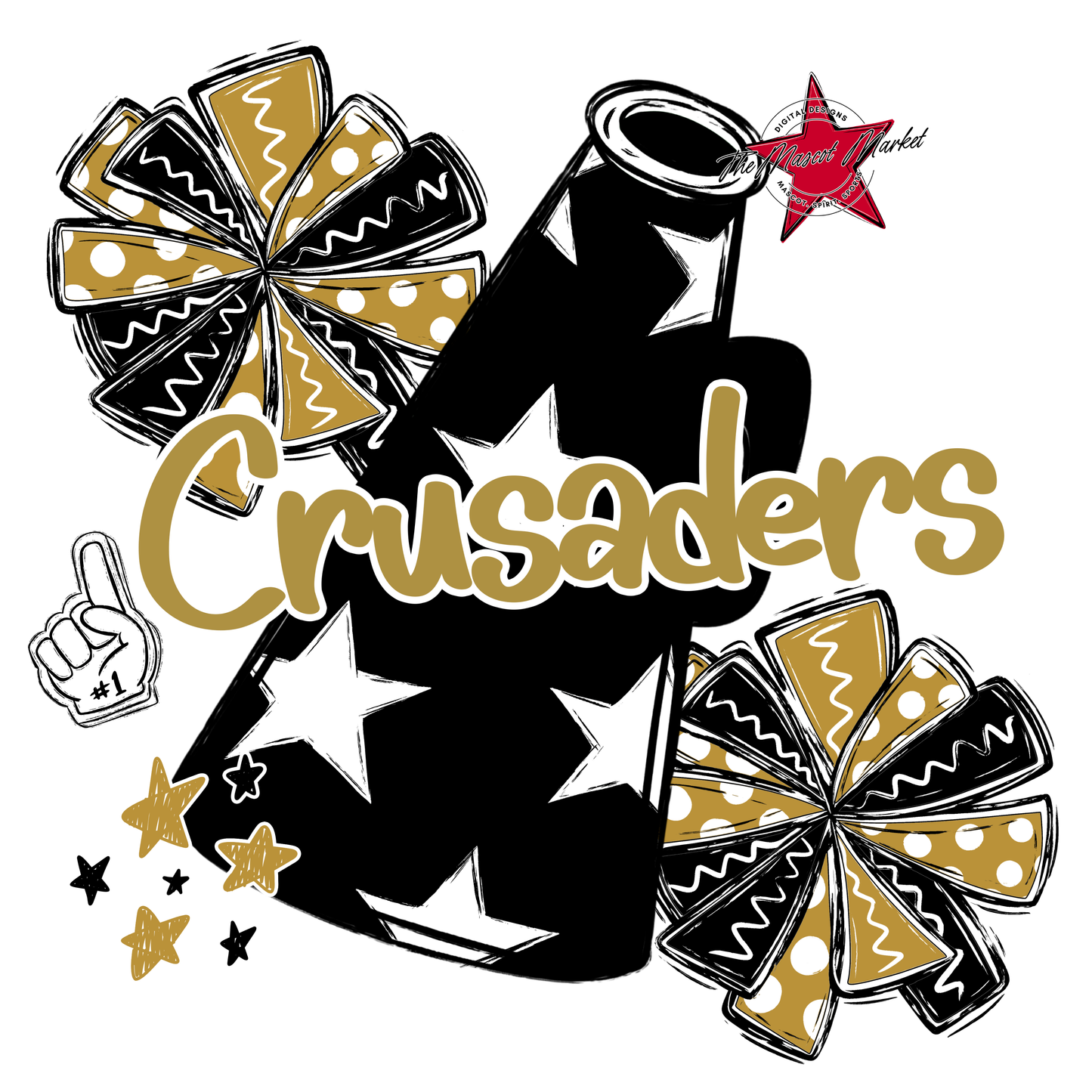 Crusaders Alpha Megaphone Design-Gold
