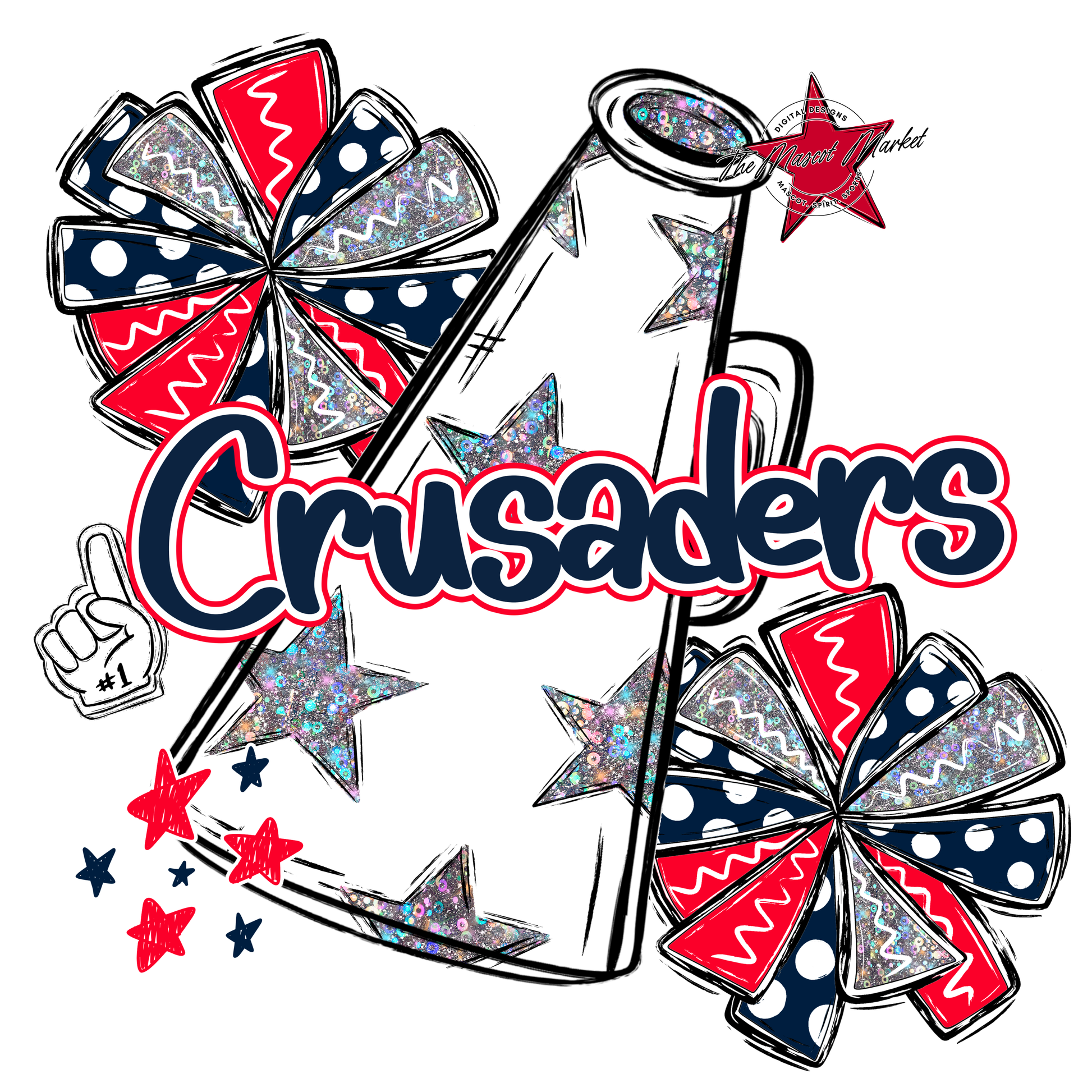 Crusaders Alpha Megaphone Design-Navy-Red