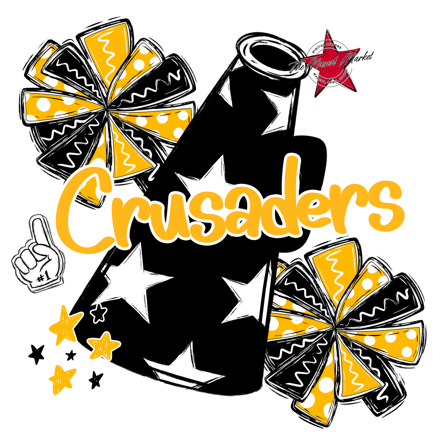 Crusaders Alpha Megaphone Design-Yellow