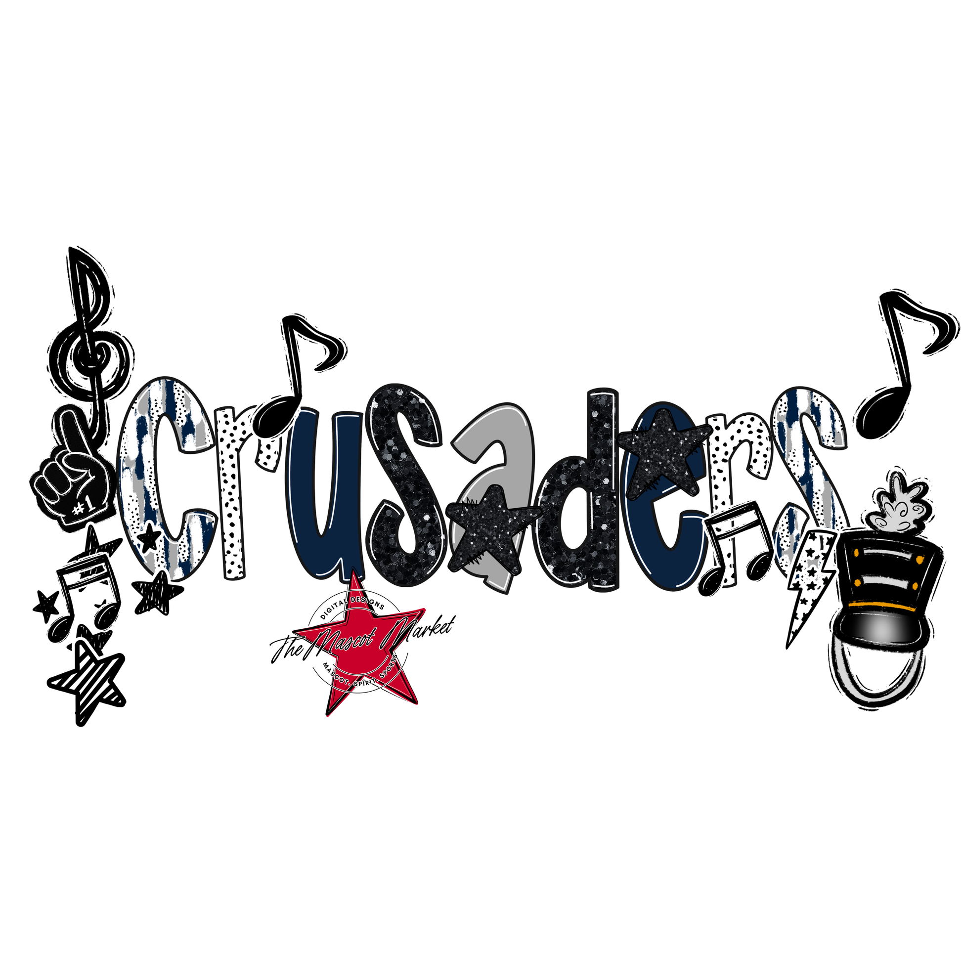 Crusaders Band Scrape-Navy-Grey