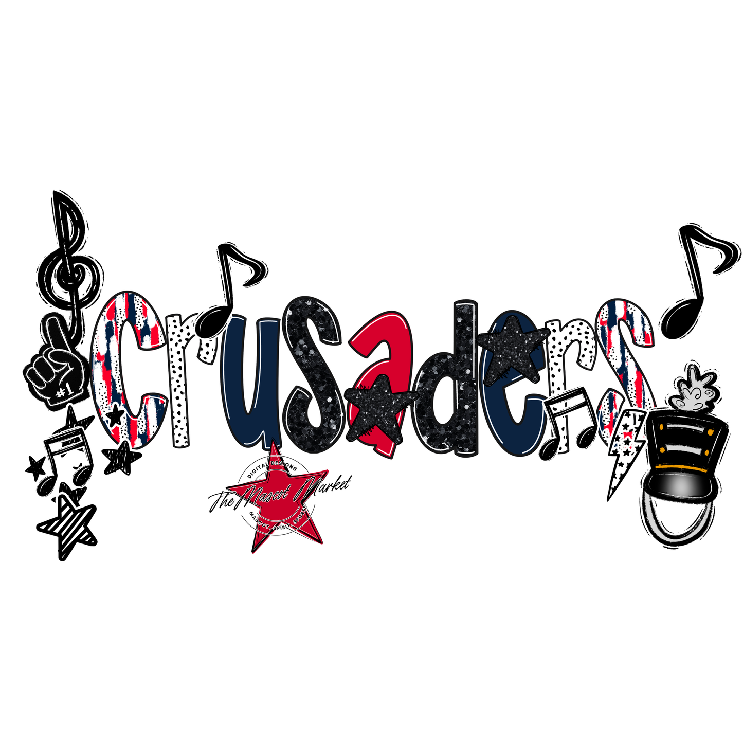 Crusaders Band Scrape-Navy-Red