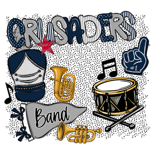 Crusaders Band Spirit-Navy & Grey