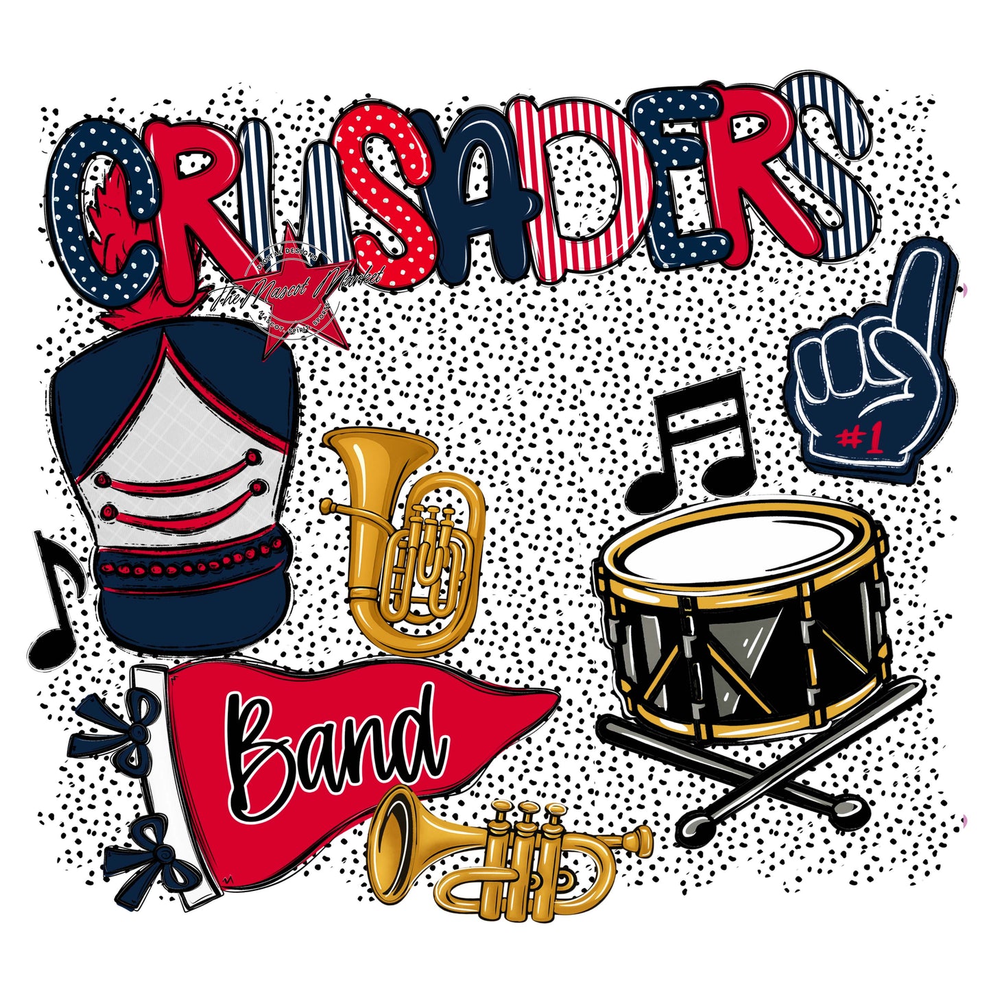 Crusaders Band Spirit-Navy & Red