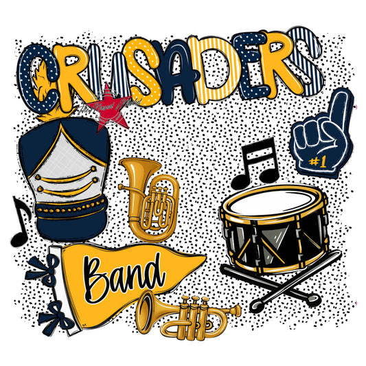 Crusaders Band Spirit-Navy & Yellow