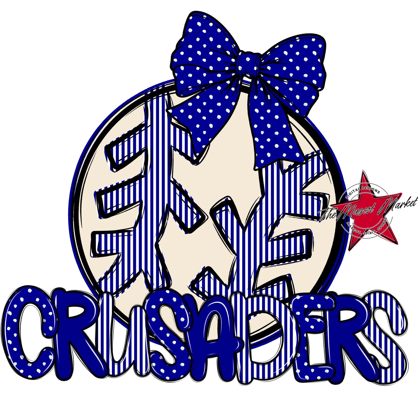 Crusaders Baseball-Softball Spirit Design-Blue