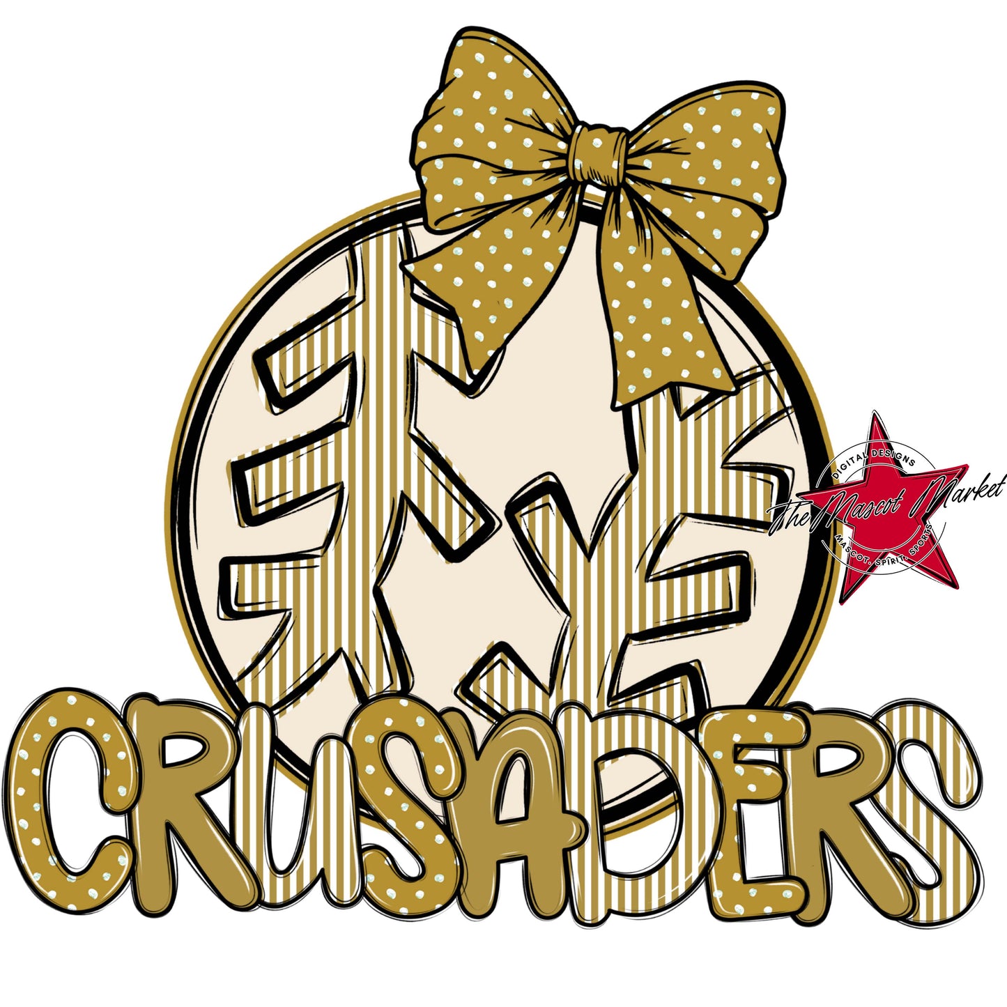 Crusaders Baseball-Softball Spirit Design-Gold