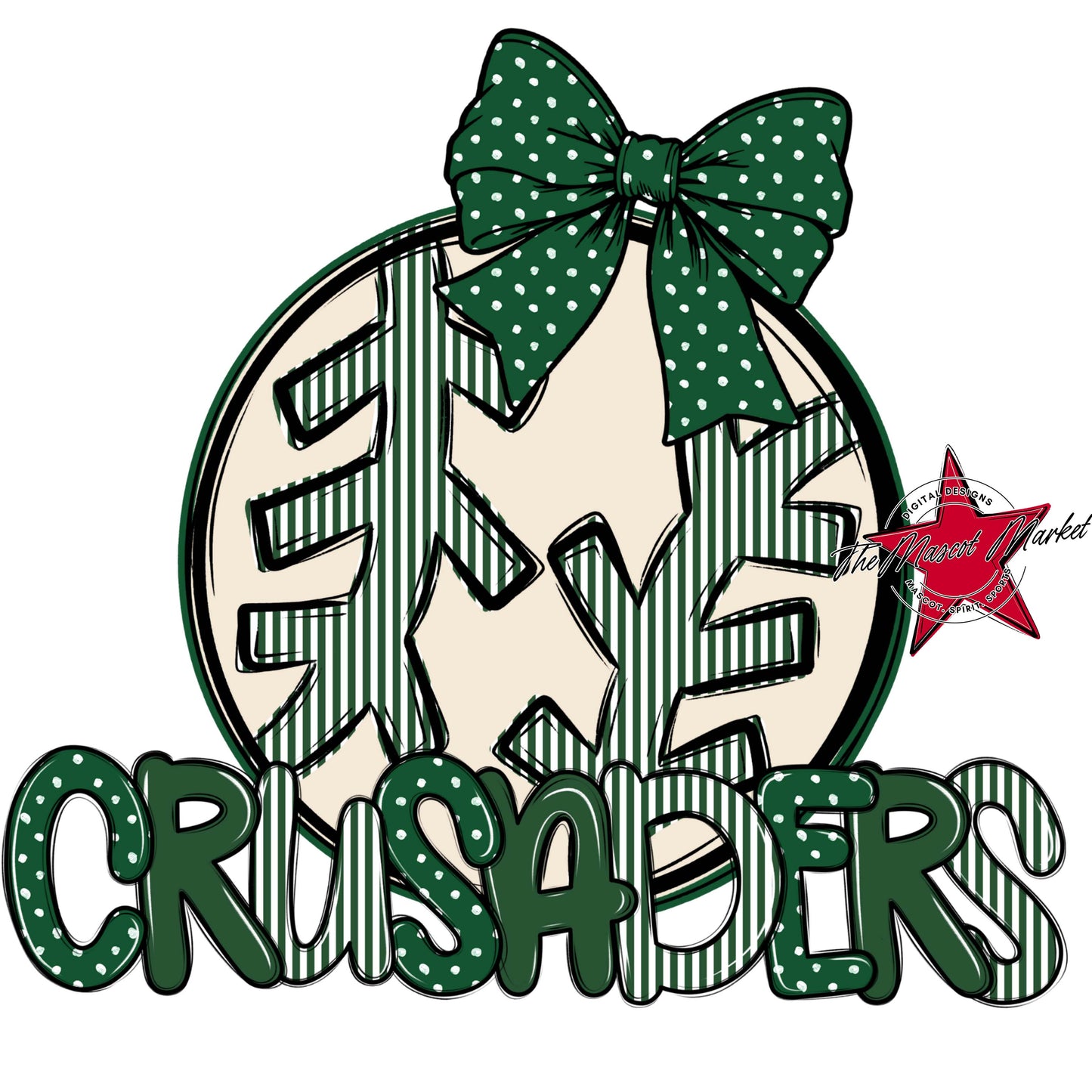 Crusaders Baseball-Softball Spirit Design-Green
