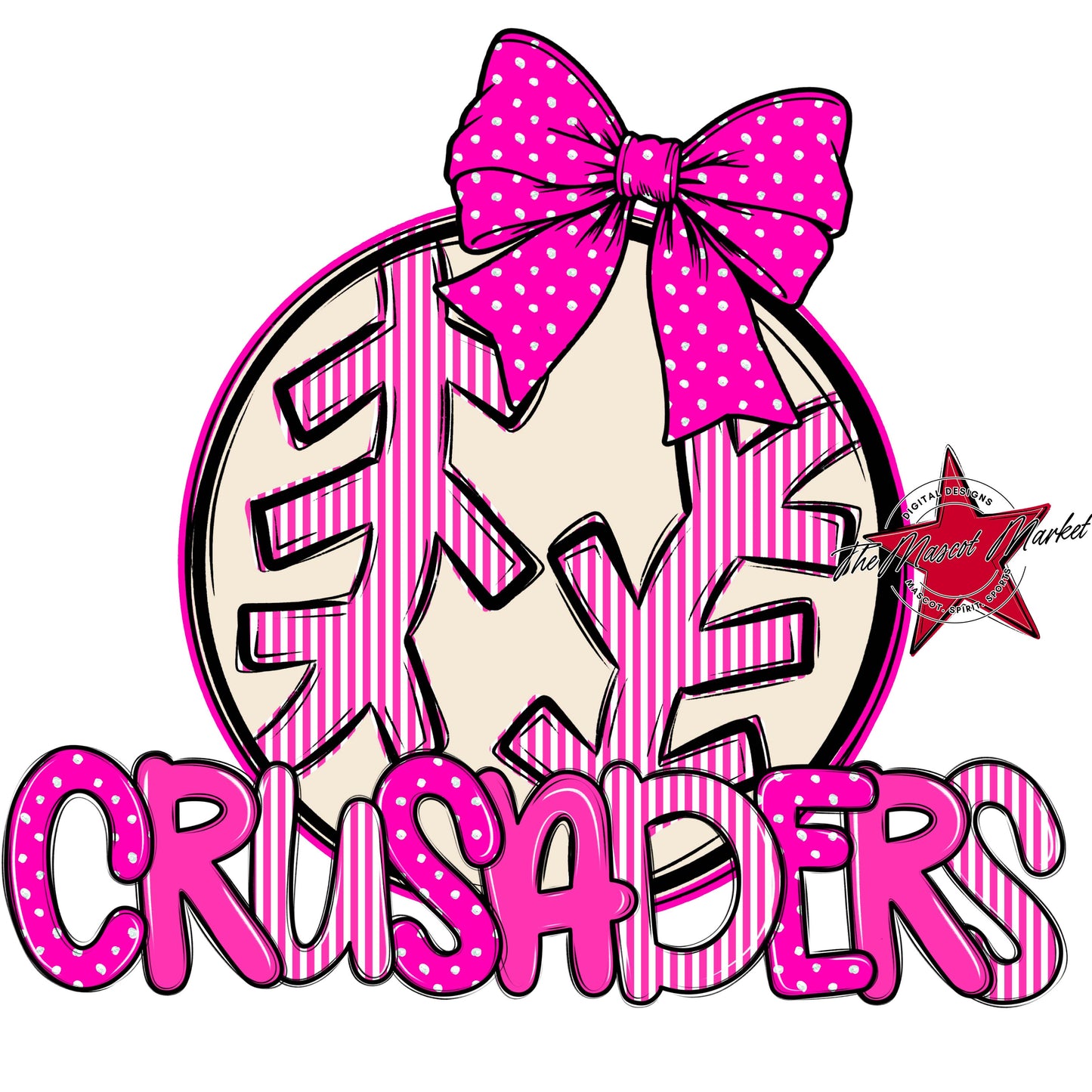 Crusaders Baseball-Softball Spirit Design-Pink