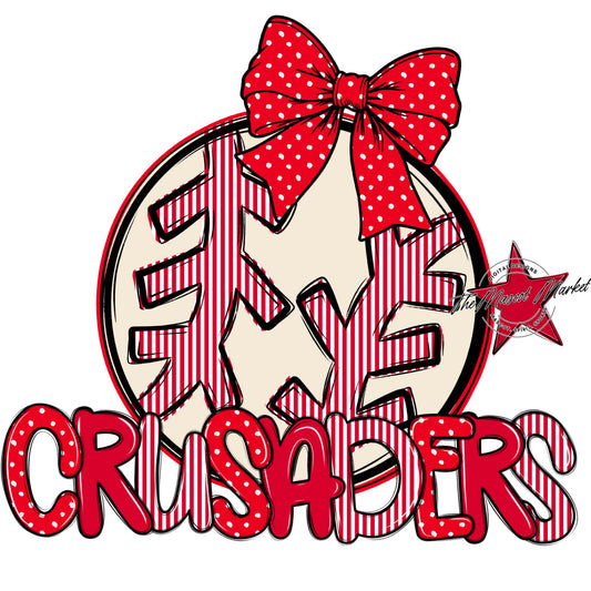 Crusaders Baseball-Softball Spirit Design-Red