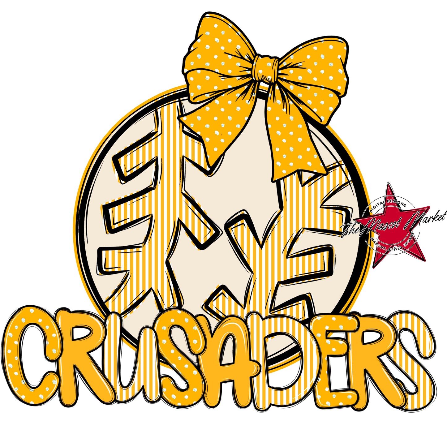Crusaders Baseball-Softball Spirit Design-Yellow