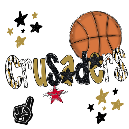 Crusaders Basketball Scrape-Gold