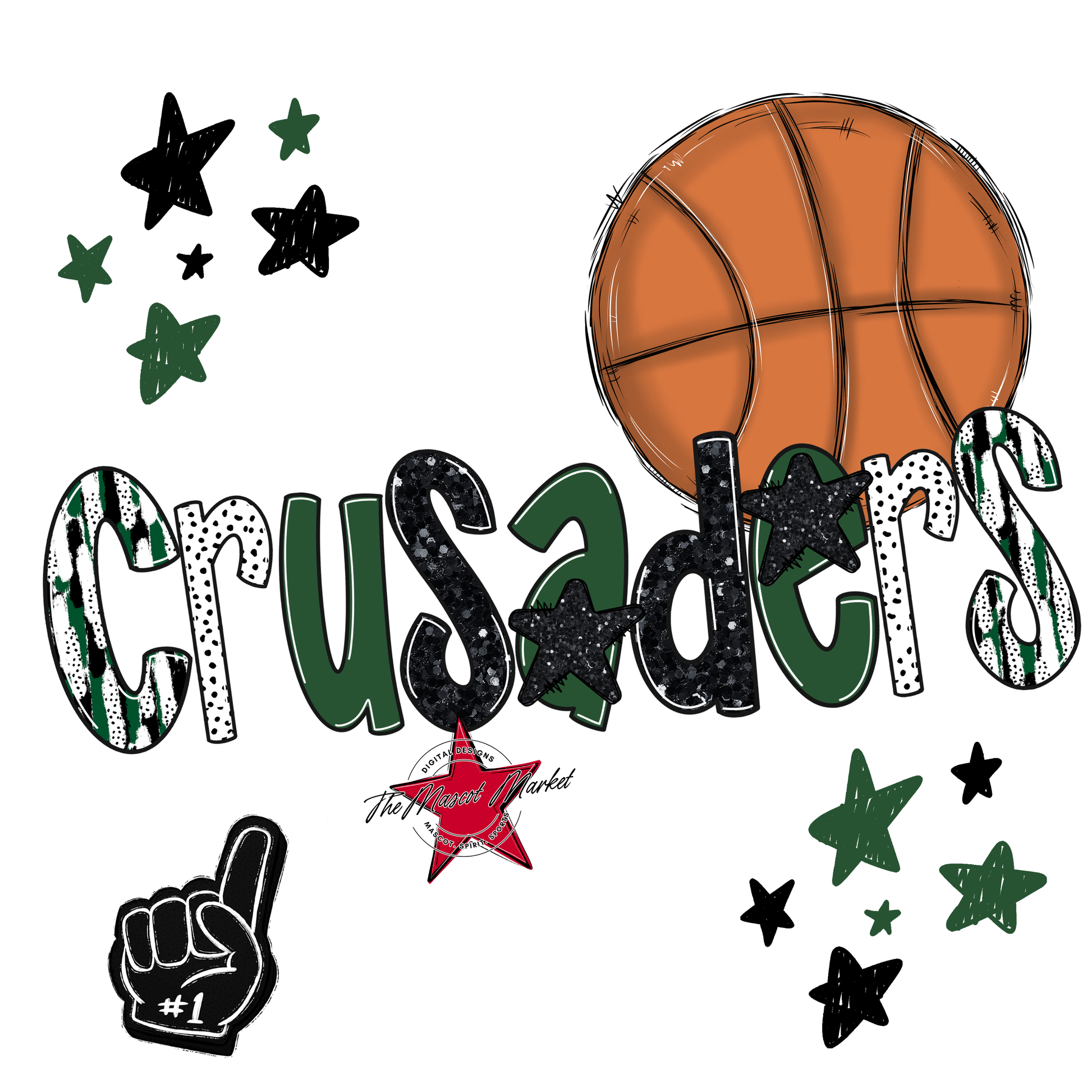Crusaders Basketball Scrape-Green