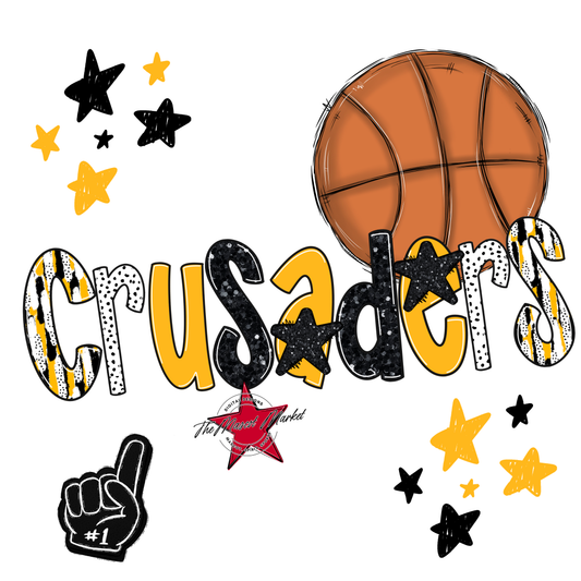 Crusaders Basketball Scrape-Yellow