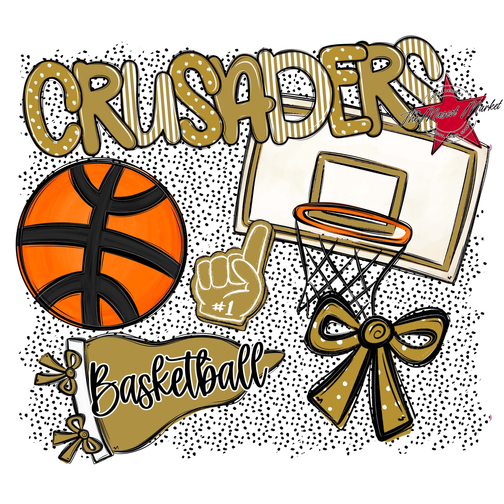 Crusaders Basketball Spirit-Gold