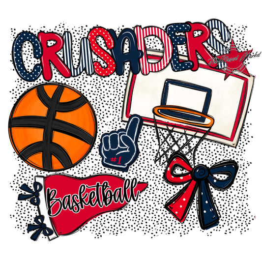 Crusaders Basketball Spirit-Navy & Red