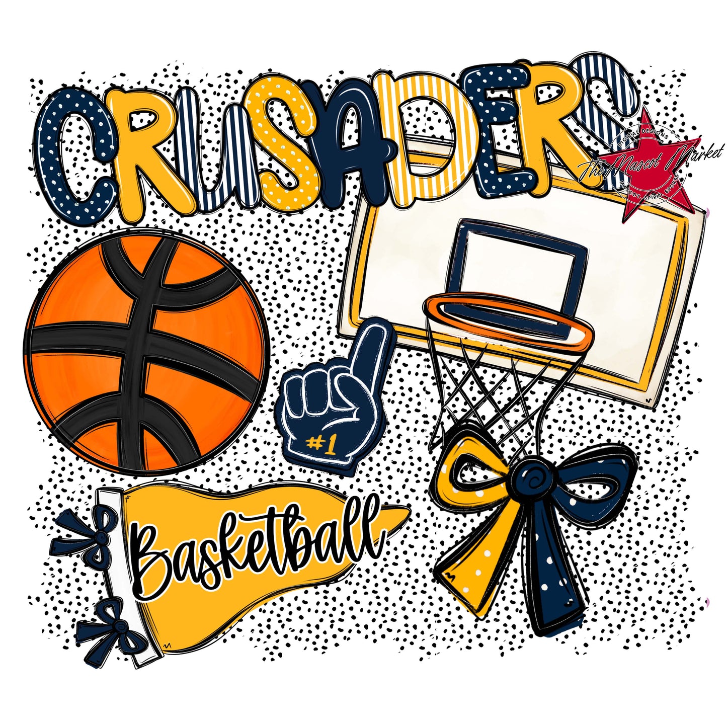 Crusaders Basketball Spirit-Navy & Yellow