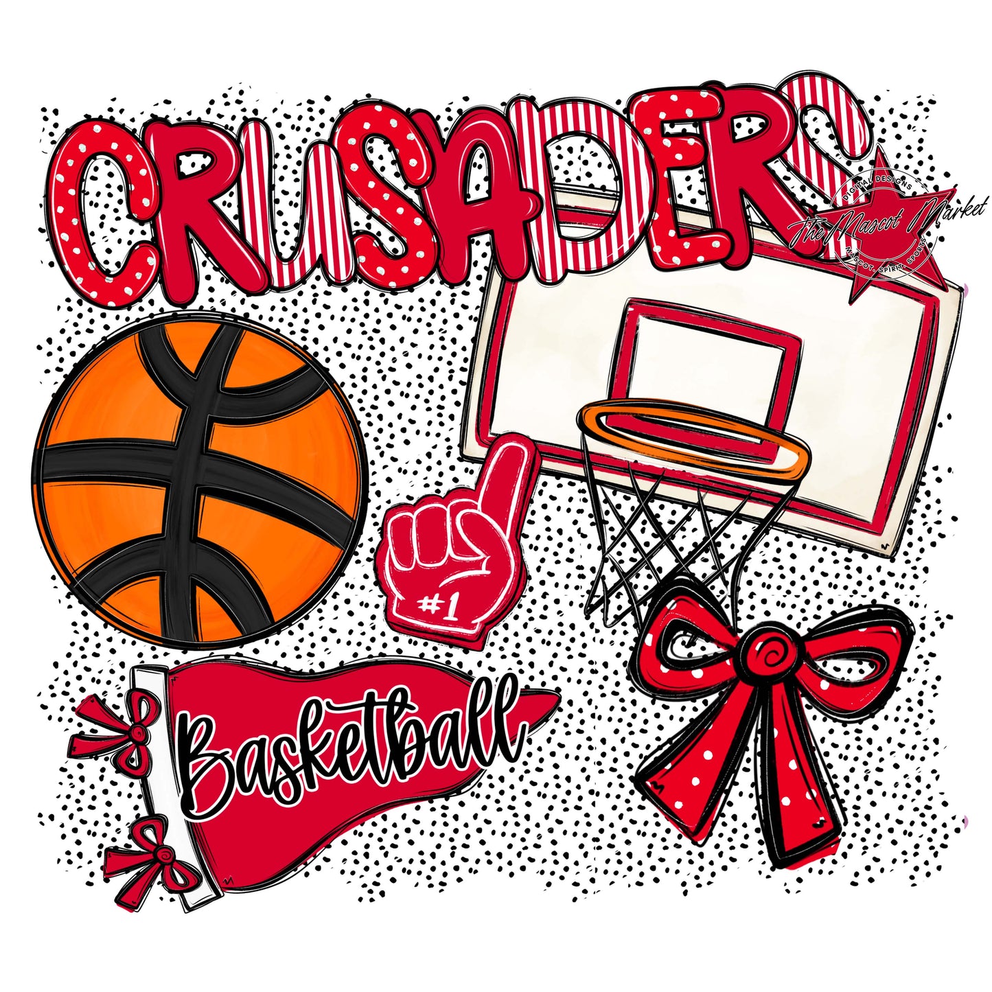 Crusaders Basketball Spirit-Red