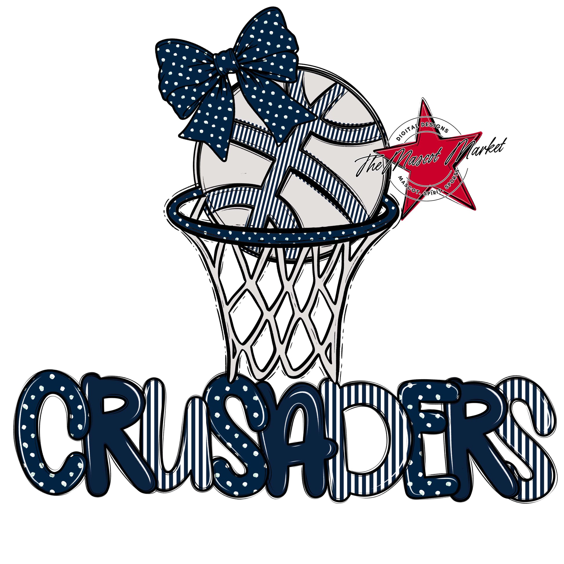Crusaders Basketball Spirit Design-Navy