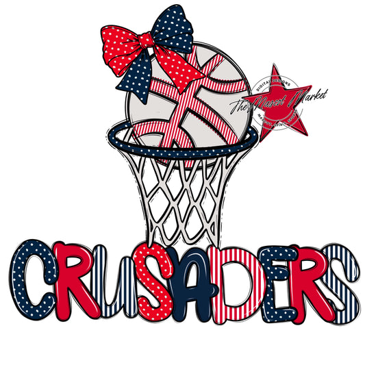 Crusaders Basketball Spirit Design-Navy & Red