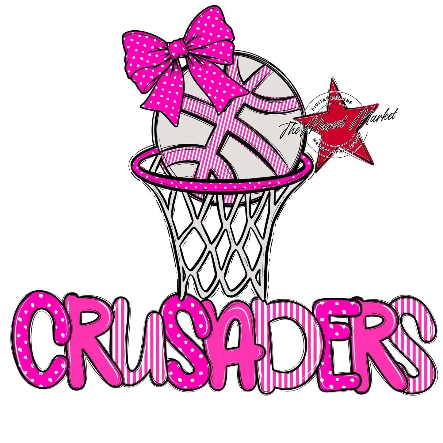 Crusaders Basketball Spirit Design-Pink
