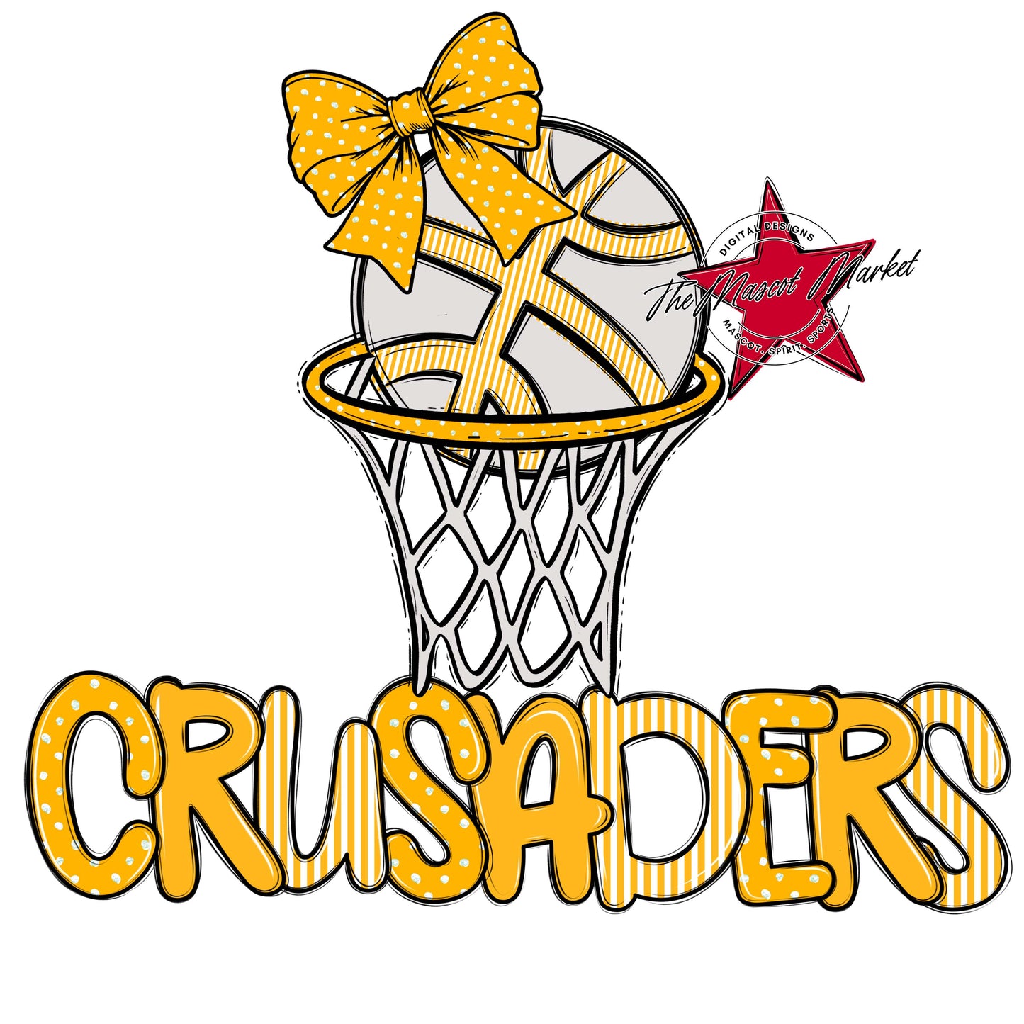 Crusaders Basketball Spirit Design-Yellow
