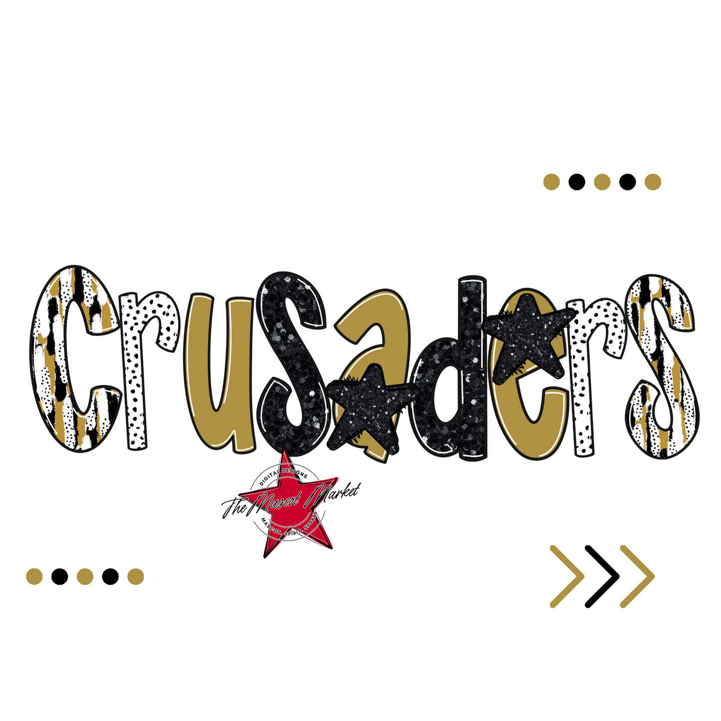 Crusaders Brushstroke Alpha w Arrows-Gold