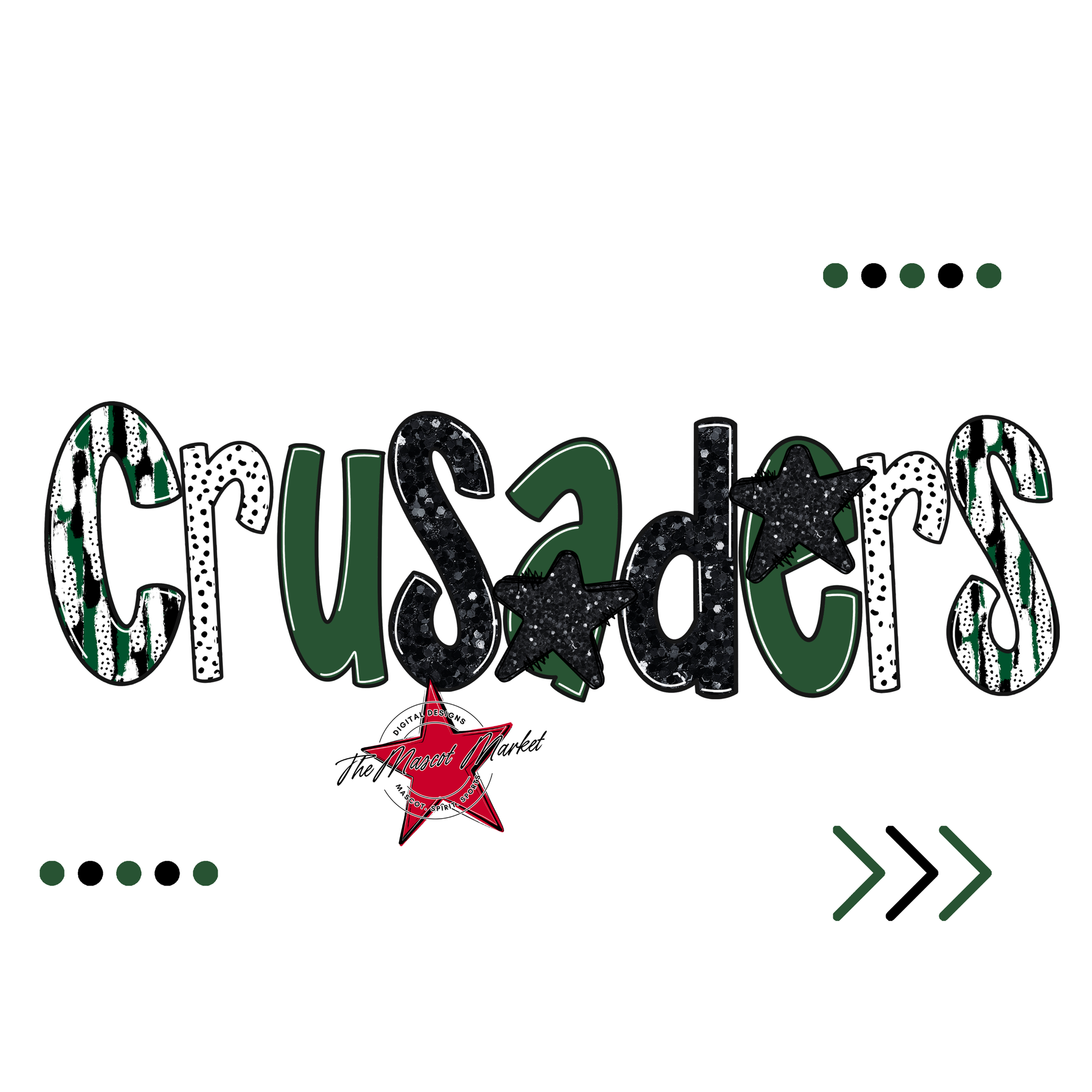 Crusaders Brushstroke Alpha w Arrows-Green