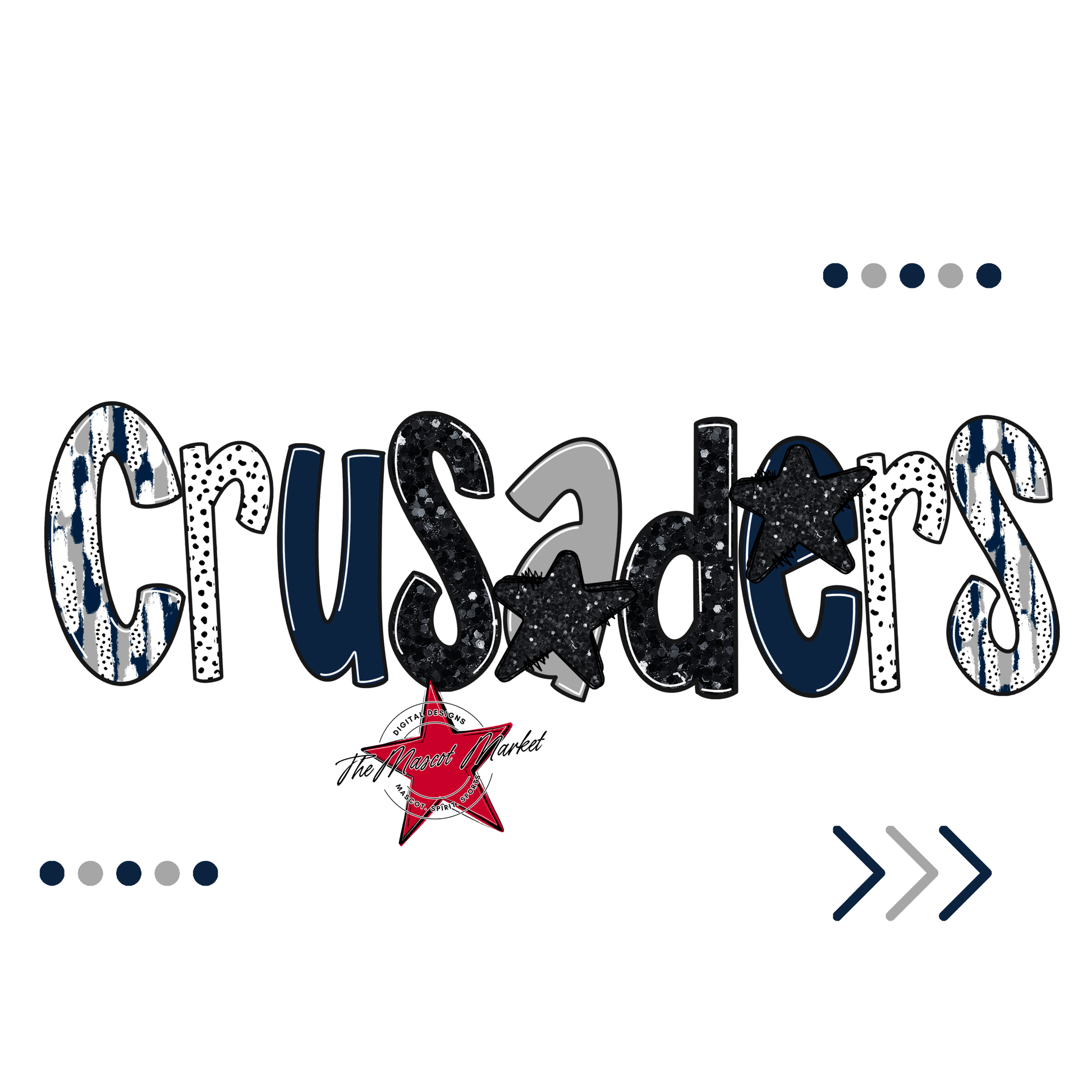 Crusaders Brushstroke Alpha w Arrows-Navy-Grey