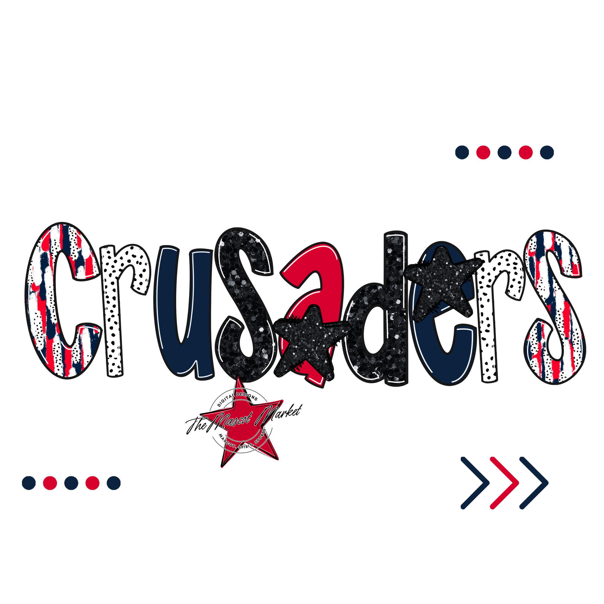 Crusaders Brushstroke Alpha w Arrows-Navy-Red