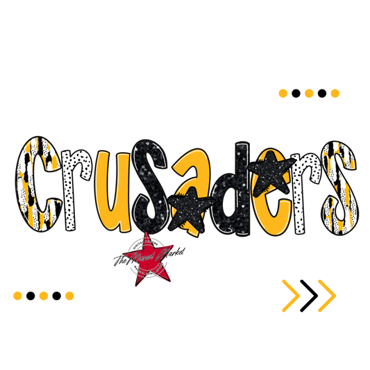 Crusaders Brushstroke Alpha w Arrows-Yellow