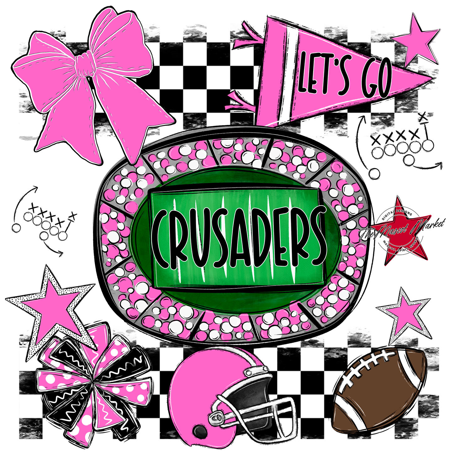 Crusaders Checkers Spirit Design-Baby Pink