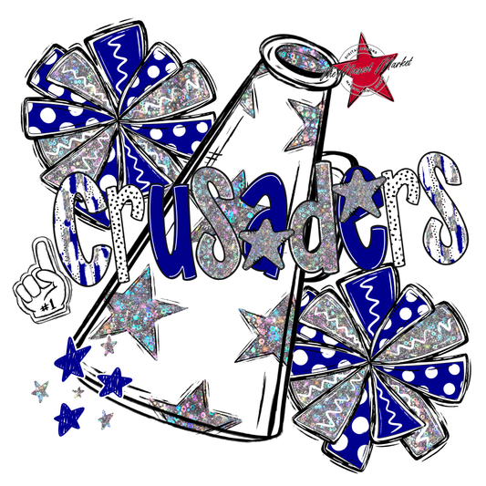 Crusaders Cheer Megaphone Scrape-Blue