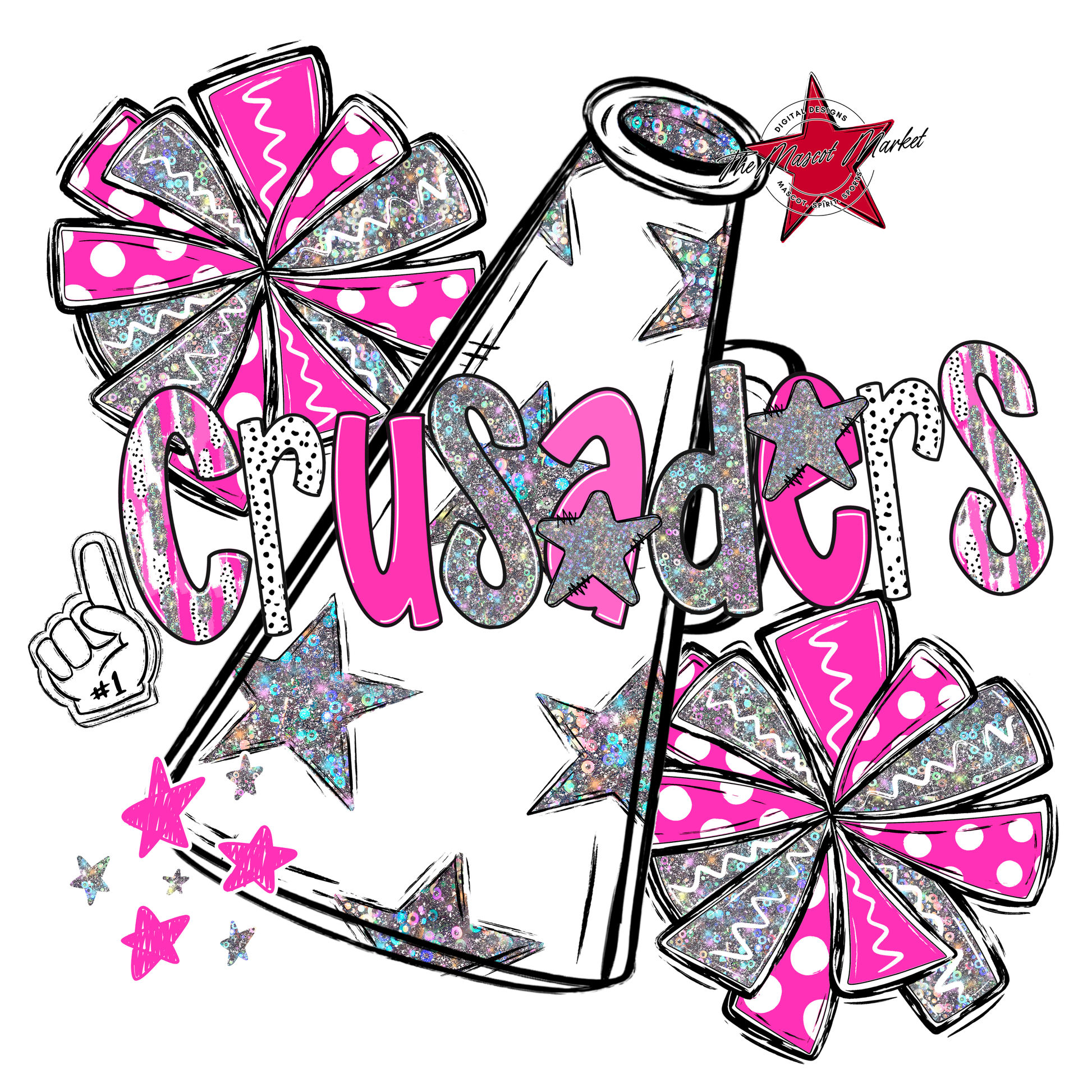 Crusaders Cheer Megaphone Scrape-Pink