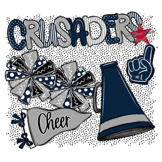 Crusaders Cheer Spirit-Navy & Grey