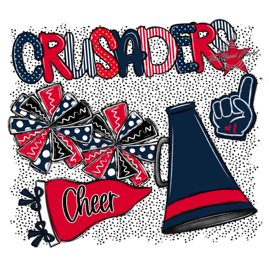 Crusaders Cheer Spirit-Navy & Red