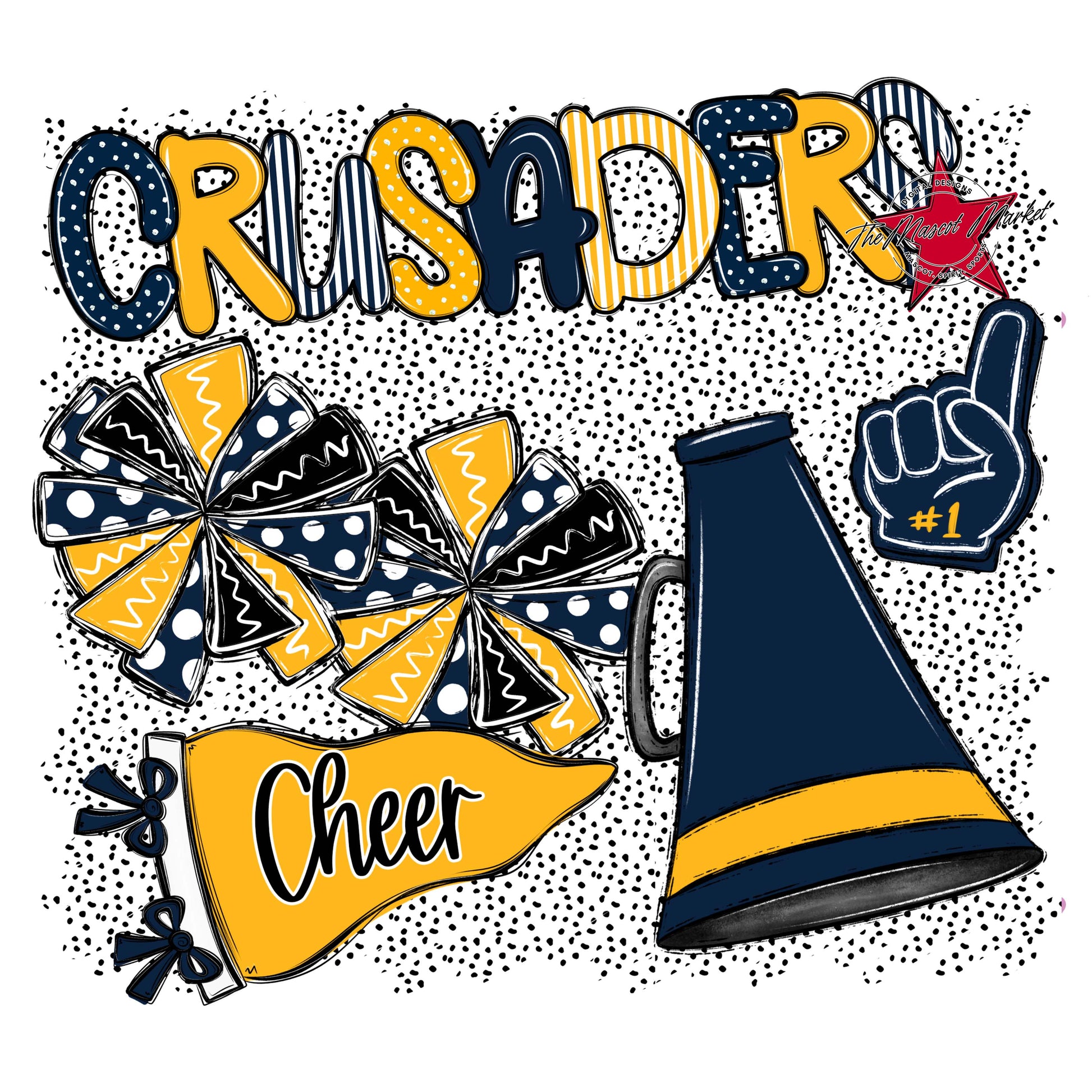 Crusaders Cheer Spirit-Navy & Yellow