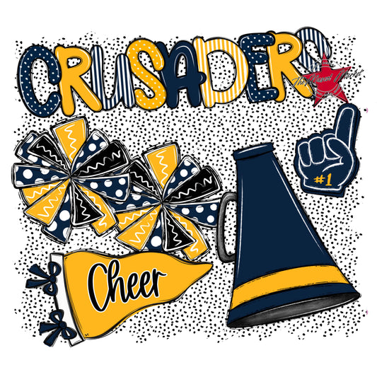 Crusaders Cheer Spirit-Navy & Yellow