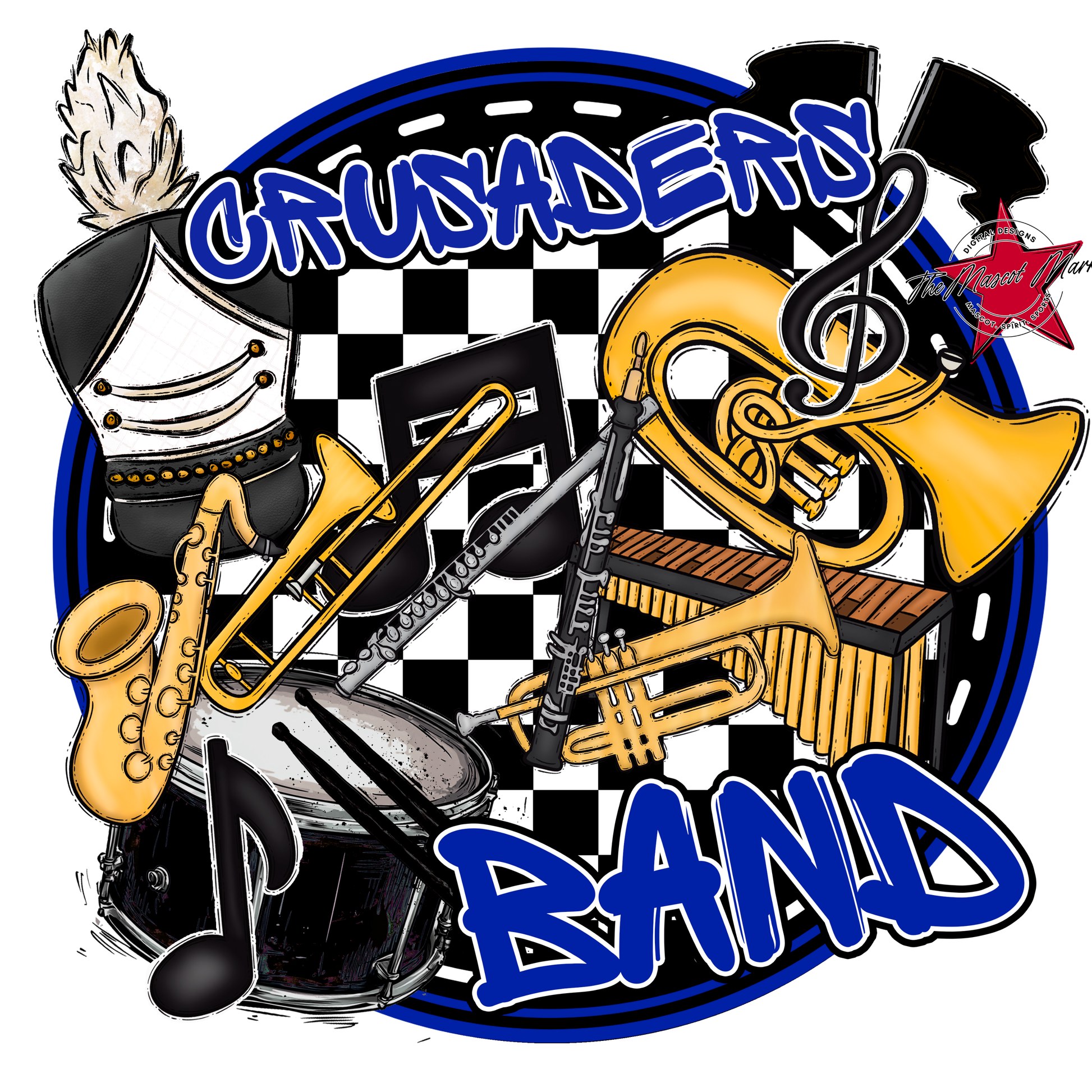 Crusaders Circle Band Design-Royal Blue
