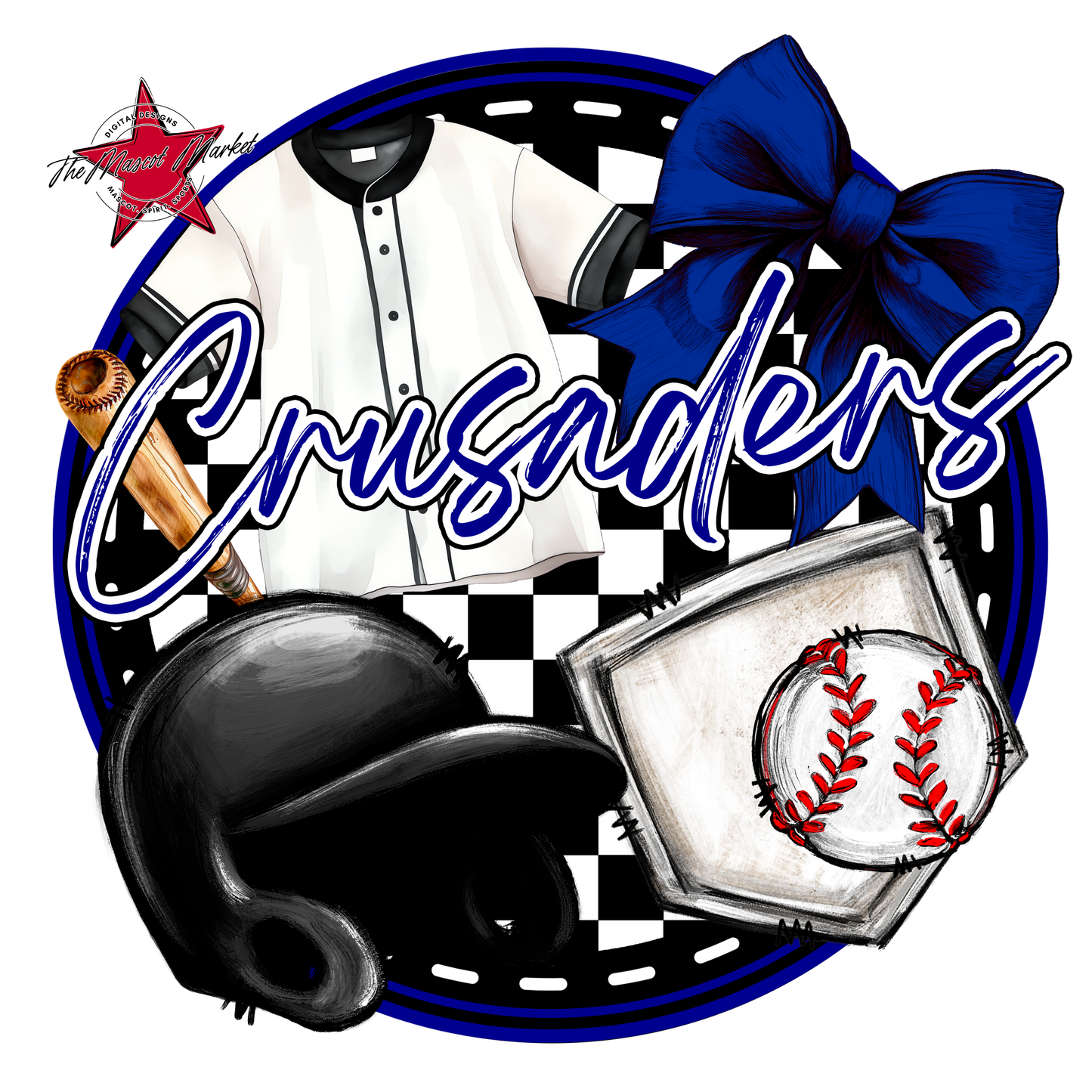 Crusaders Circle Baseball Design-Blue